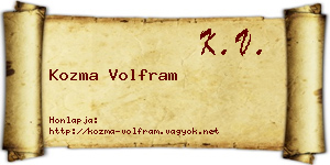 Kozma Volfram névjegykártya